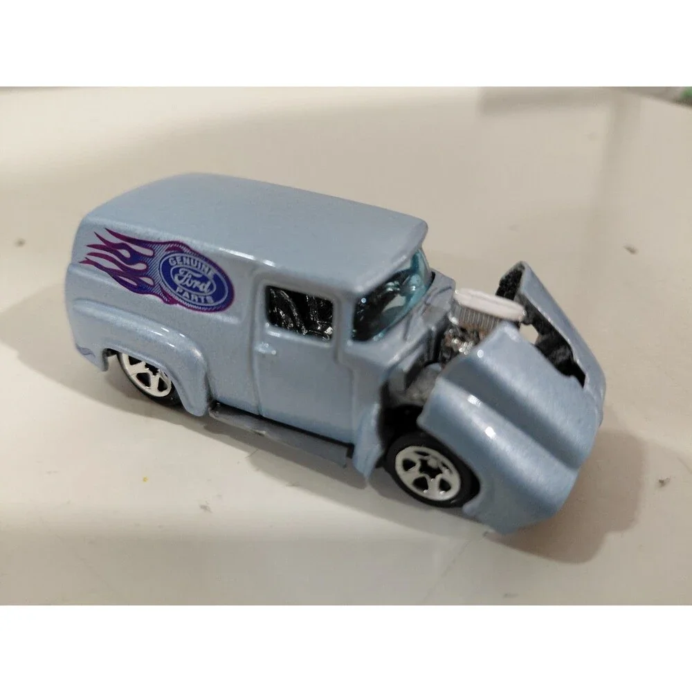 Hot Wheels 1:64 Die Cast Genuine Parts 1956 Ford Delivery Truck w/ Opening Hood